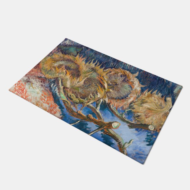 Vincent van Gogh - Vier Schnittblumen Fußmatte (Schrägansicht)
