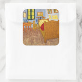 Vincent van Gogh - Vincent's Bedroom in Arles Quadratischer Aufkleber (Tasche)