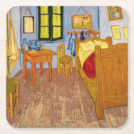 Vincent van Gogh - Vincent's Bedroom in Arles Rechteckiger Pappuntersetzer (Vorderseite)