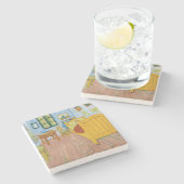 Vincent Van Gogh - Vincent's Bedroom in Arles Steinuntersetzer (Seitenansicht)