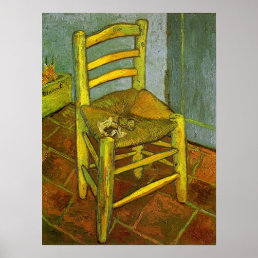 Vincent van Gogh - Vincent's Chair mit Seiner Pipe Poster (Vorne)
