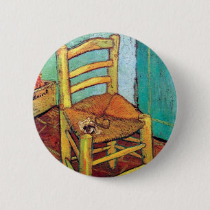 Vincent Van Gogh - Vincent's Chair with Pipe Button