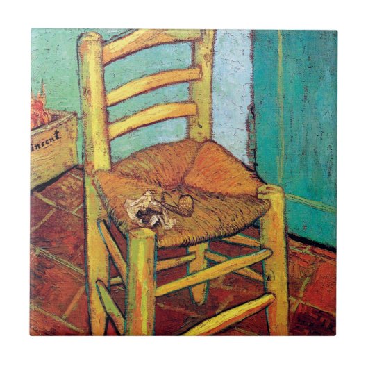 Vincent Van Gogh - Vincent's Chair with Pipe Fliese (Vorderseite)