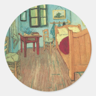 Vincent van Gogh - Vincents Schlafzimmer in Arles Runder Aufkleber