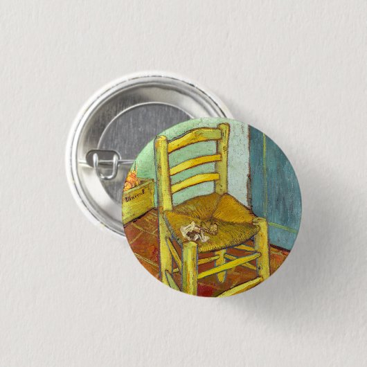 Vincent Van Gogh Vorsitzender mit Pipe Button (Vorne & Hinten)