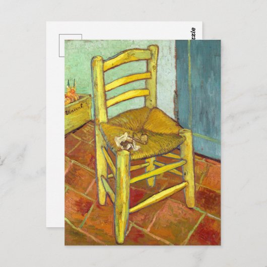 Vincent Van Gogh Vorsitzender mit Pipe Postkarte (Vorne/Hinten)