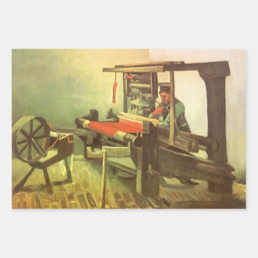 Vincent van Gogh Weaver gegenüber Links Spinnrad Geschenkpapier Set (Vorderseite 2)