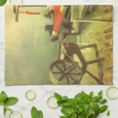 Vincent van Gogh Weaver gegenüber Links Spinnrad Geschirrtuch (Gefaltet)