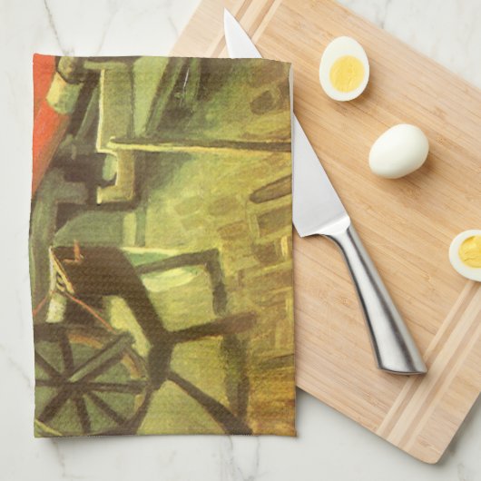 Vincent van Gogh Weaver gegenüber Links Spinnrad Geschirrtuch (Viertel Falte)