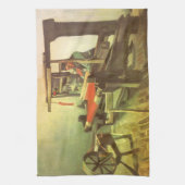 Vincent van Gogh Weaver gegenüber Links Spinnrad Geschirrtuch (Vertikal)