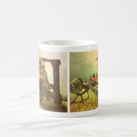 Vincent van Gogh Weaver gegenüber Links Spinnrad Kaffeetasse (Mittel)