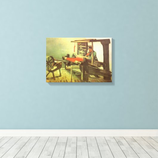Vincent van Gogh Weaver gegenüber Links Spinnrad Leinwanddruck (Insitu (Holzboden))