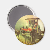 Vincent van Gogh Weaver gegenüber Links Spinnrad Magnet (Vorderseite/Rückseite)