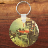 Vincent van Gogh Weaver gegenüber Links Spinnrad Schlüsselanhänger (Vorderseite)