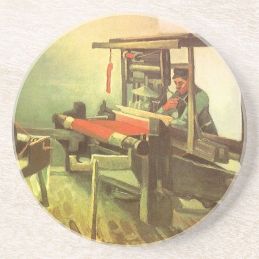 Vincent van Gogh Weaver gegenüber Links Spinnrad Untersetzer (Vorne)