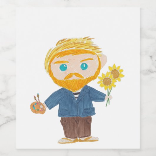 Vincent van Gogh Weinetikett (Einzelnes Label)