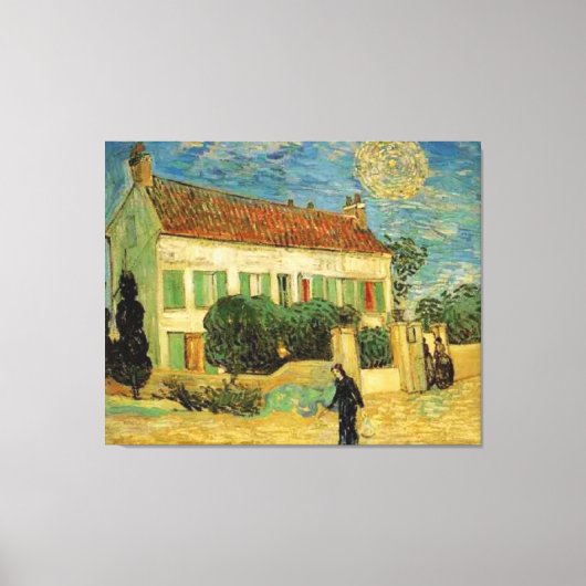 VINCENT VAN GOGH - WEISSES HAUS BEI NACHT LEINWAND (Vorderseite)