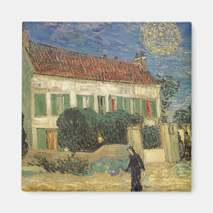 Vincent van Gogh - Weißes Haus bei Nacht Magnet