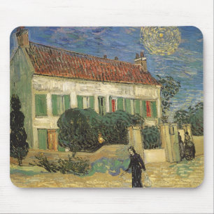 Vincent van Gogh - Weißes Haus bei Nacht Mousepad