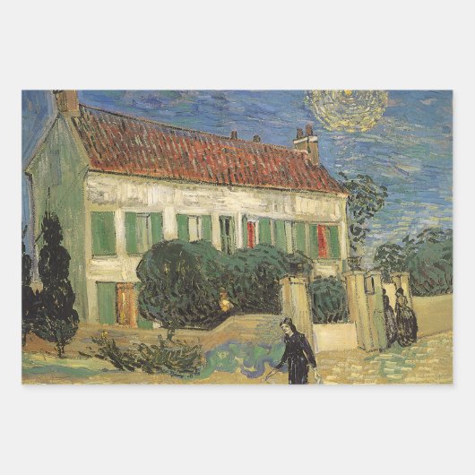 Vincent van Gogh - Weißes Haus in der Nacht Geschenkpapier Set (Vorderseite)