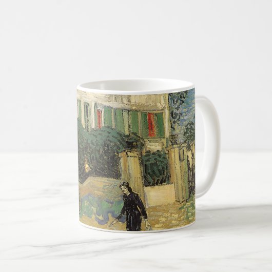 Vincent van Gogh - Weißes Haus in der Nacht Kaffeetasse (VorderseiteRechts)