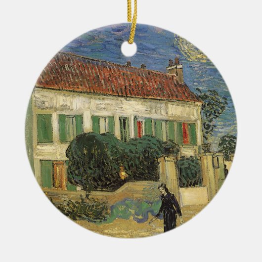 Vincent van Gogh - Weißes Haus in der Nacht Keramikornament (Vorne)