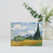 Vincent van Gogh-Weizen-Feld mit Zypressen-Kunst Postkarte (Stehend Vorderseite)