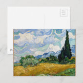 Vincent van Gogh-Weizen-Feld mit Zypressen-Kunst Postkarte (Vorne/Hinten)