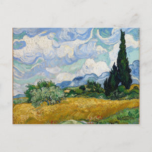 Vincent van Gogh-Weizen-Feld mit Zypressen-Kunst Postkarte