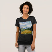 Vincent van Gogh-Weizen-Feld mit Zypressen-Kunst T-Shirt (Vorne ganz)