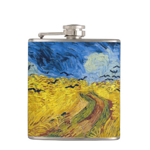 Vincent van Gogh - Weizenfeld mit Krähen Flachmann