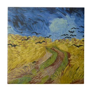 Vincent van Gogh - Weizenfeld mit Krähen Fliese