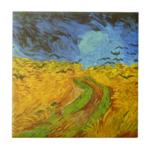 Vincent van Gogh Weizenfeld mit Krähen Fliese