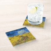Vincent van Gogh - Weizenfeld mit Krähen Glasuntersetzer (Schrägansicht)