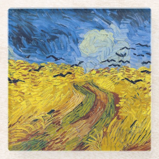 Vincent van Gogh - Weizenfeld mit Krähen Glasuntersetzer (Vorderseite)