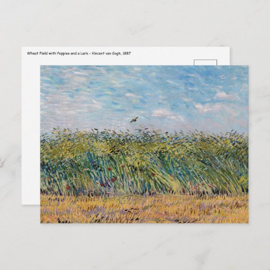 Vincent van Gogh - Weizenfeld mit Lark Postkarte (Vorne/Hinten)