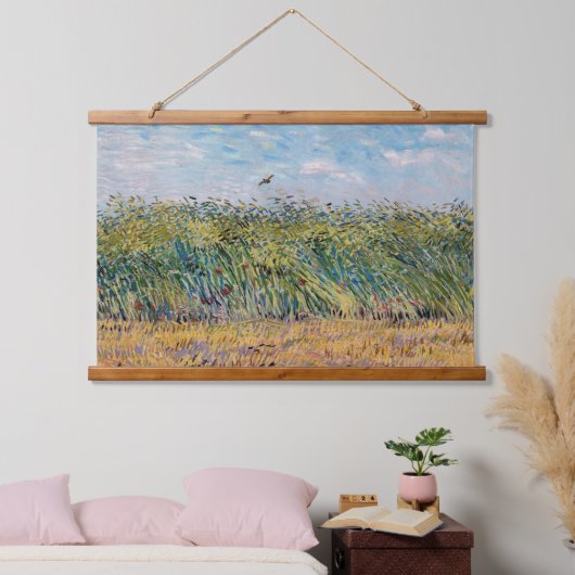 Vincent van Gogh - Weizenfeld mit Lark Wandteppich Mit Holzrahmen (Schlafzimmer)