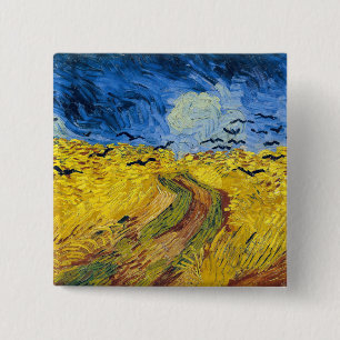 Vincent van Gogh - Weizenfeld mit Raben Button