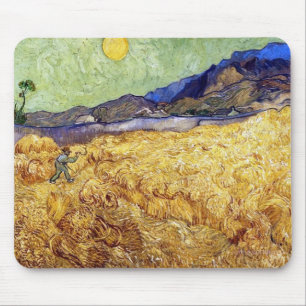 Vincent Van Gogh - Weizenfeld mit Schnitter und So Mousepad