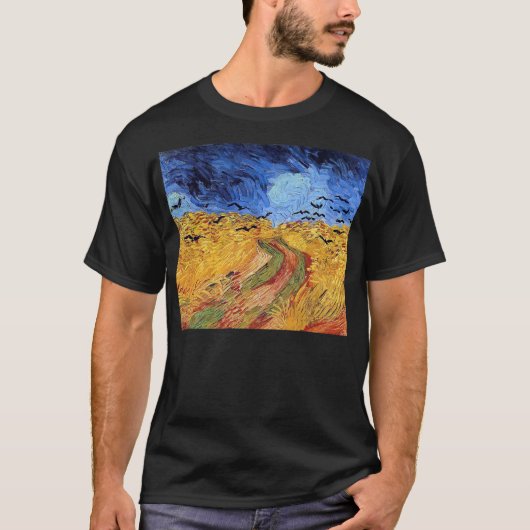 Vincent Van Gogh - Weizenfeld mit schwarzen Krähen T-Shirt (Vorderseite)