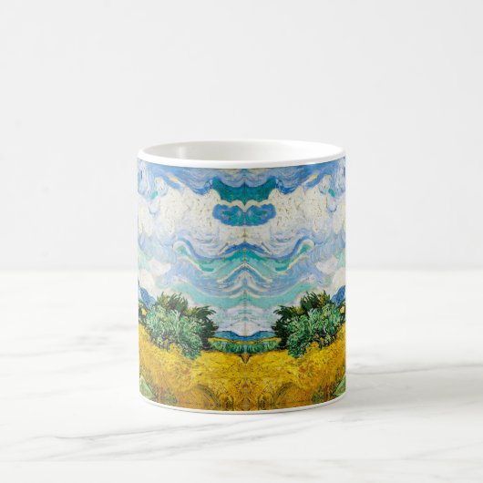 Vincent Van Gogh Weizenfeld mit Zypressen (1889) Kaffeetasse (Mittel)