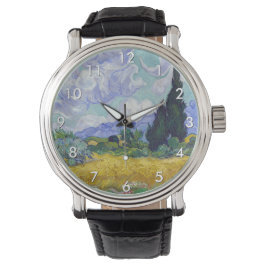 Vincent Van Gogh - Weizenfeld mit Zypressen Armbanduhr