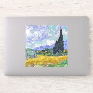 Vincent Van Gogh - Weizenfeld mit Zypressen Aufkleber
