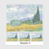 Vincent Van Gogh, Weizenfeld mit Zypressen Aufkleber (Blatt)