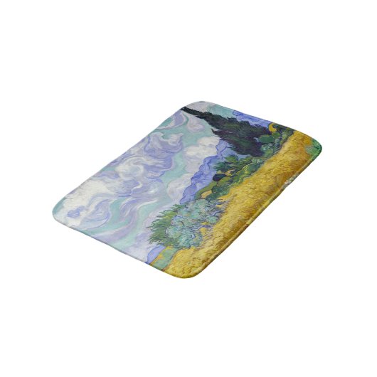 Vincent Van Gogh - Weizenfeld mit Zypressen Badematte (Schrägansicht)
