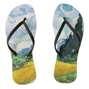 Vincent Van Gogh Weizenfeld mit Zypressen Badesandalen