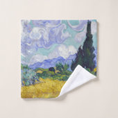 Vincent Van Gogh - Weizenfeld mit Zypressen Badhandtuch Set (Waschlappen)