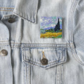 Vincent Van Gogh - Weizenfeld mit Zypressen Button (Beispiel)