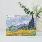 Vincent Van Gogh - Weizenfeld mit Zypressen Dankeskarte (Stehend Vorderseite)