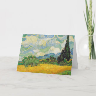 Vincent Van Gogh - Weizenfeld mit Zypressen Feiertagskarte